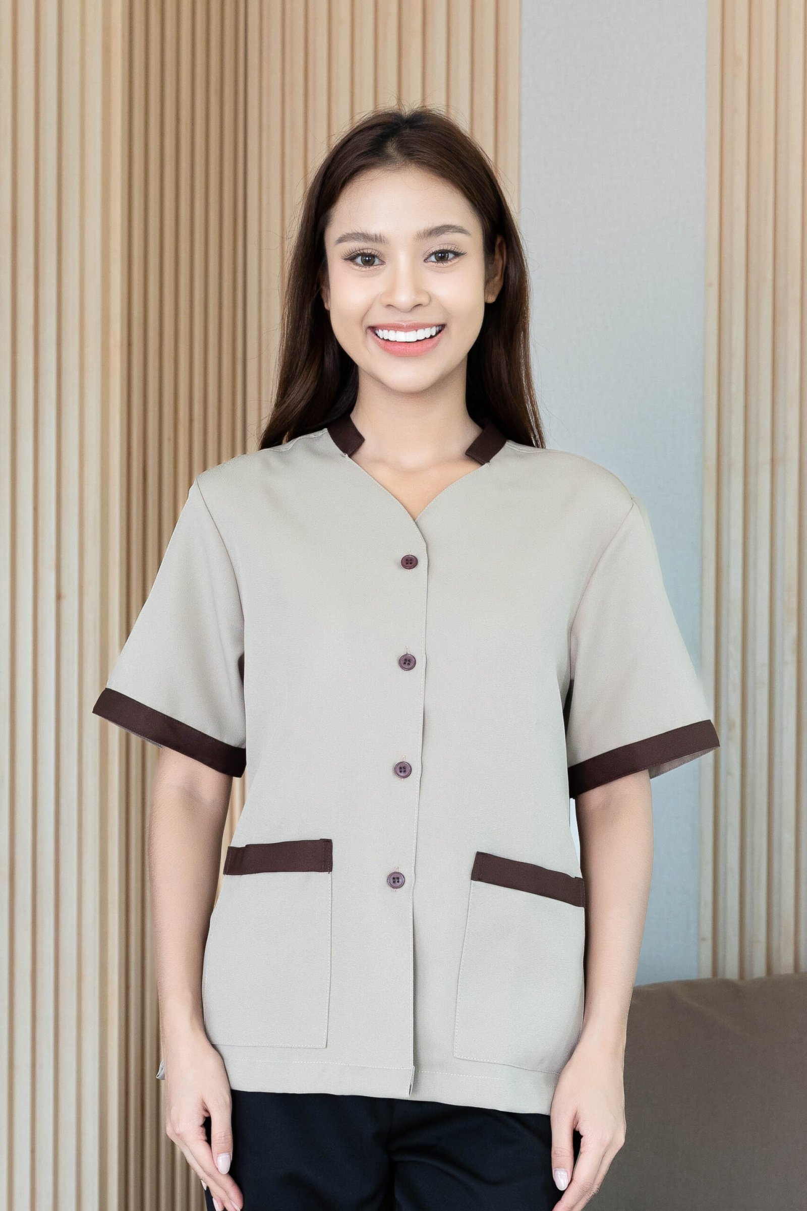 เสื้อแม่บ้านคอจีนวี - Image 8