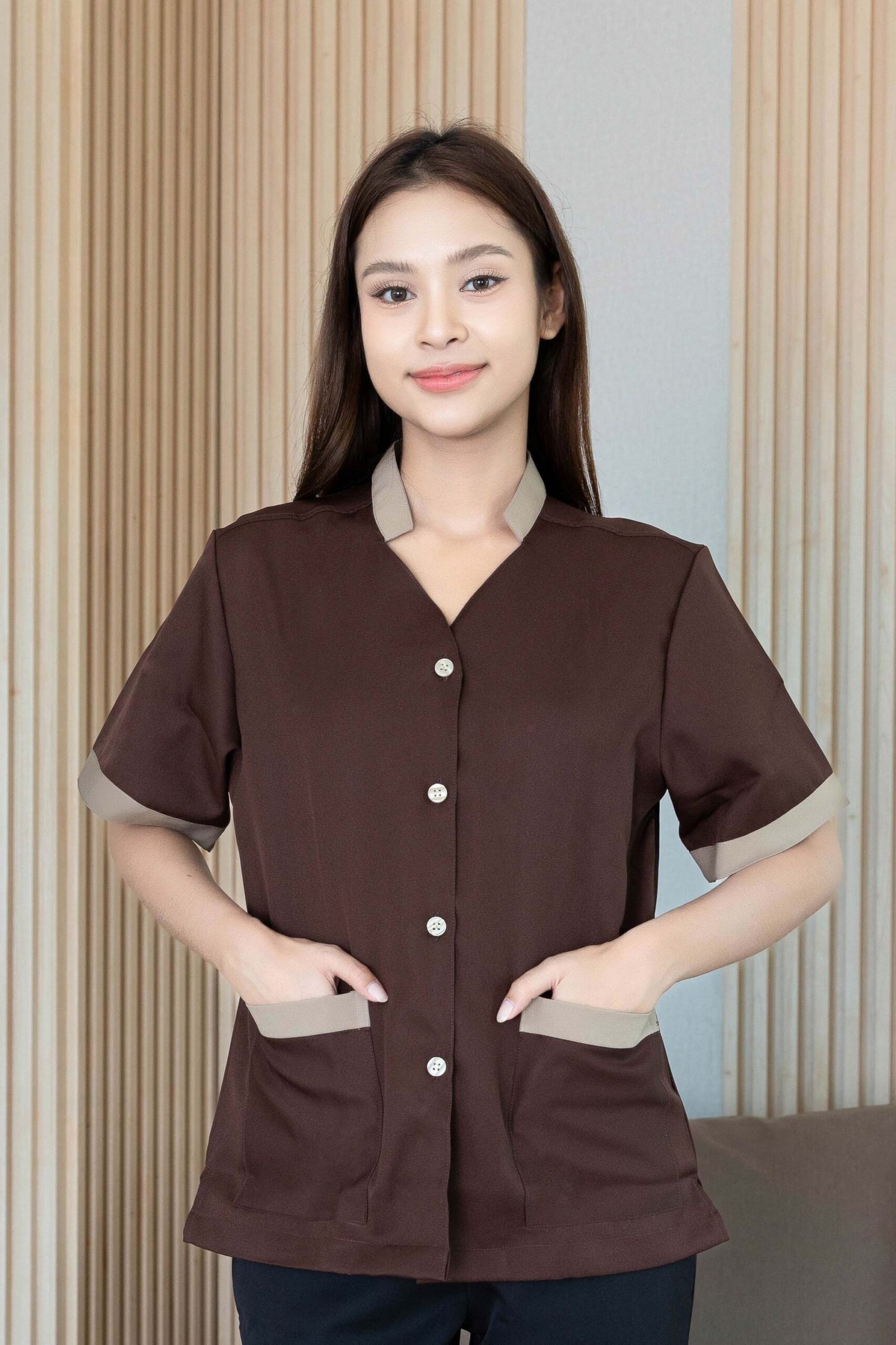 เสื้อแม่บ้านคอจีนวี - Image 7