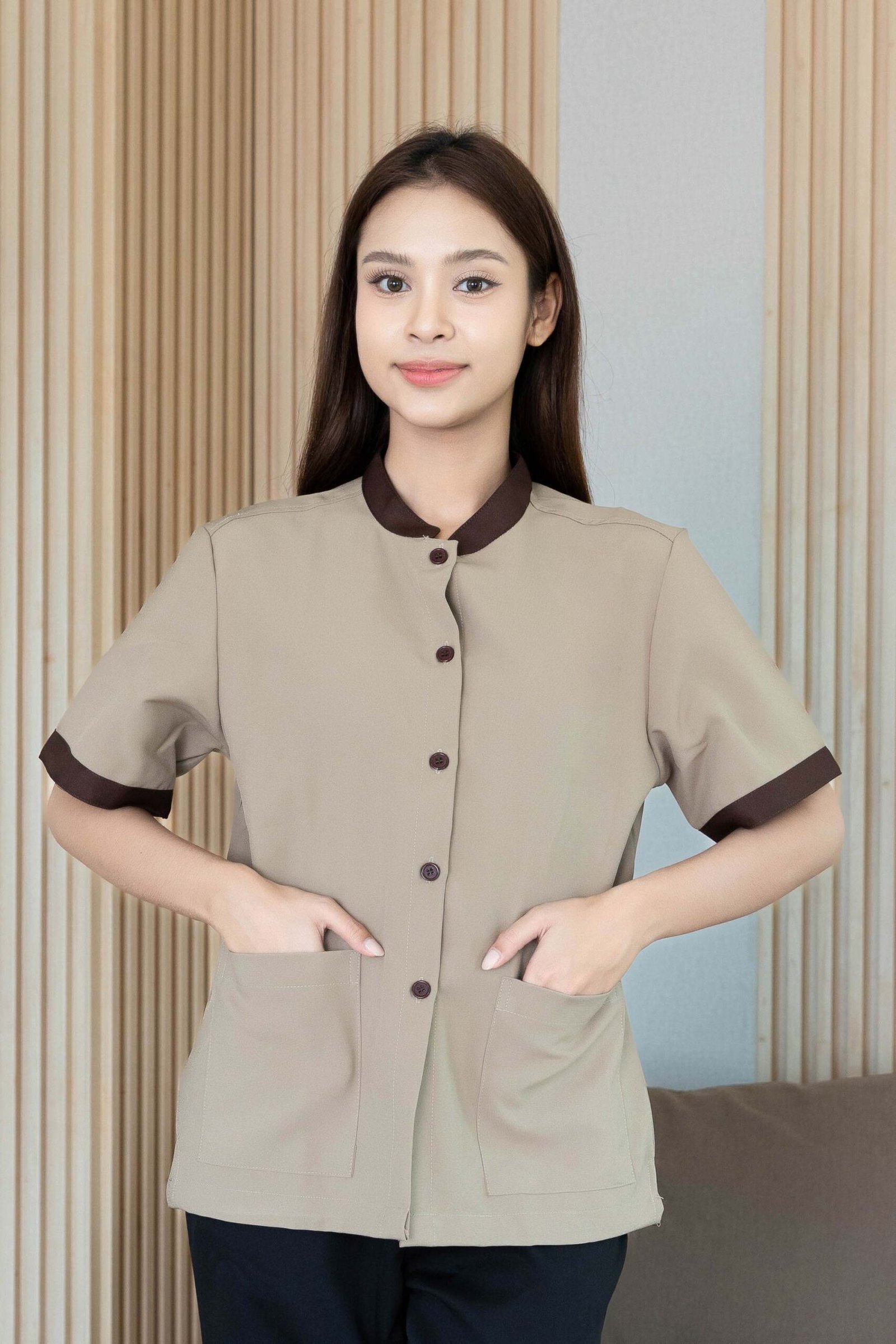 เสื้อแม่บ้านคอจีน - Image 8