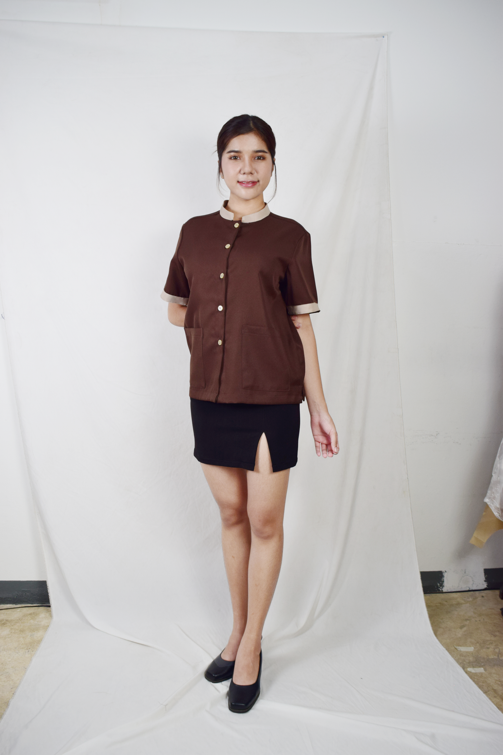 เสื้อแม่บ้านคอจีน - Image 2