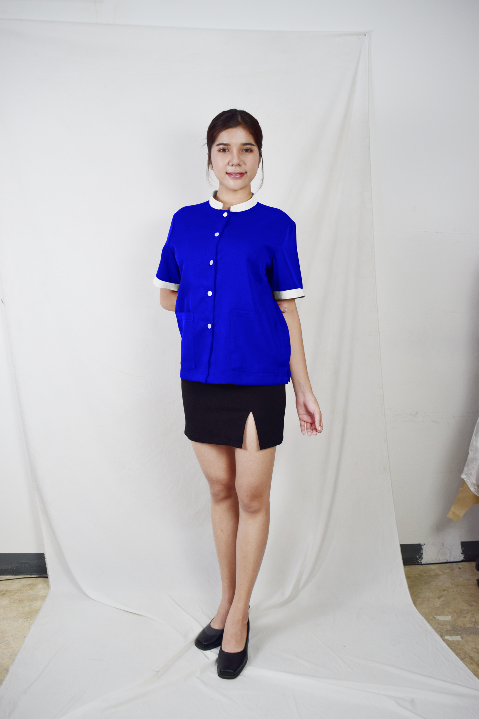 เสื้อแม่บ้านคอจีน - Image 3