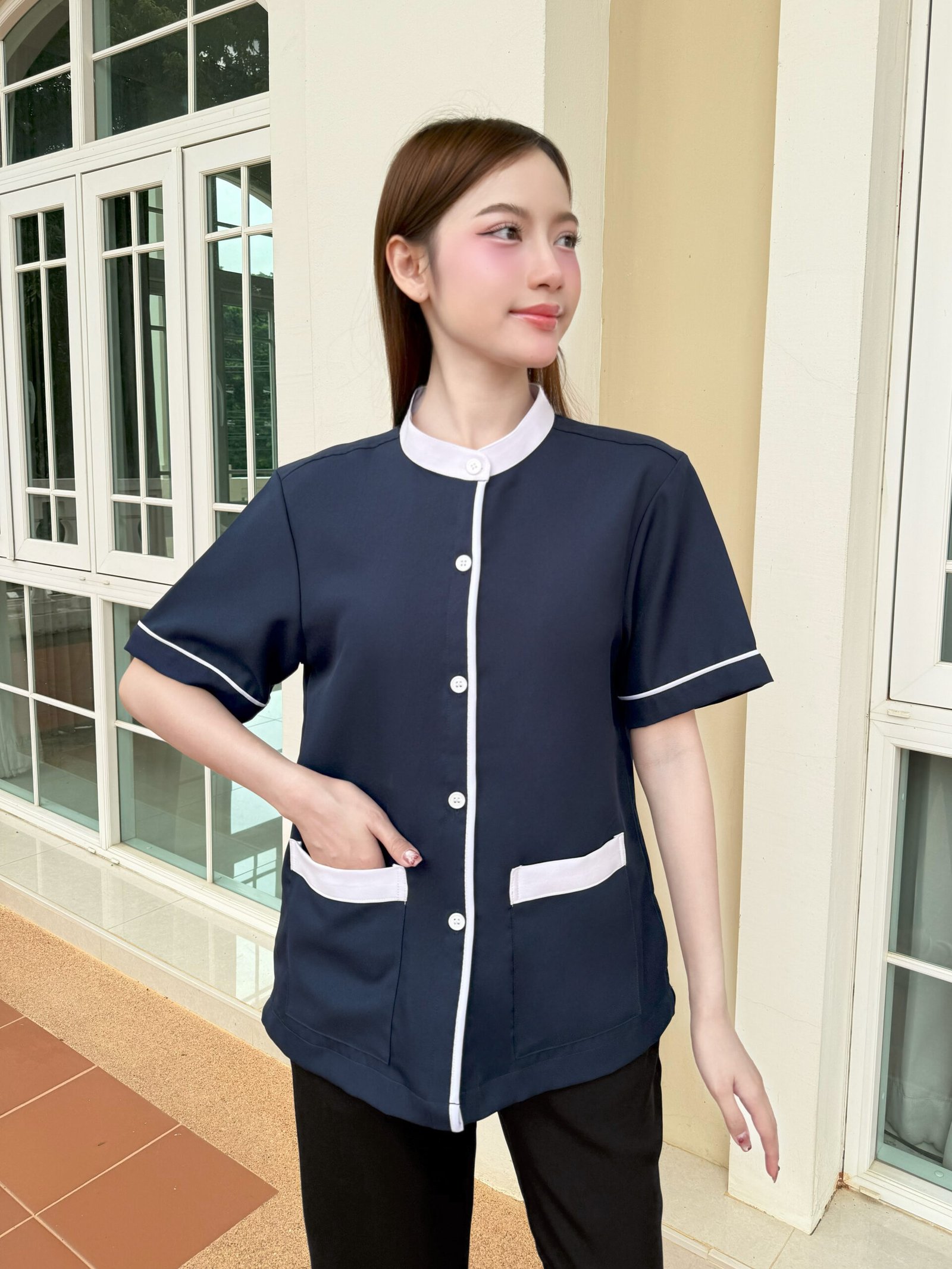 เสื้อแม่บ้านคอจีนรอบคอ - Image 12