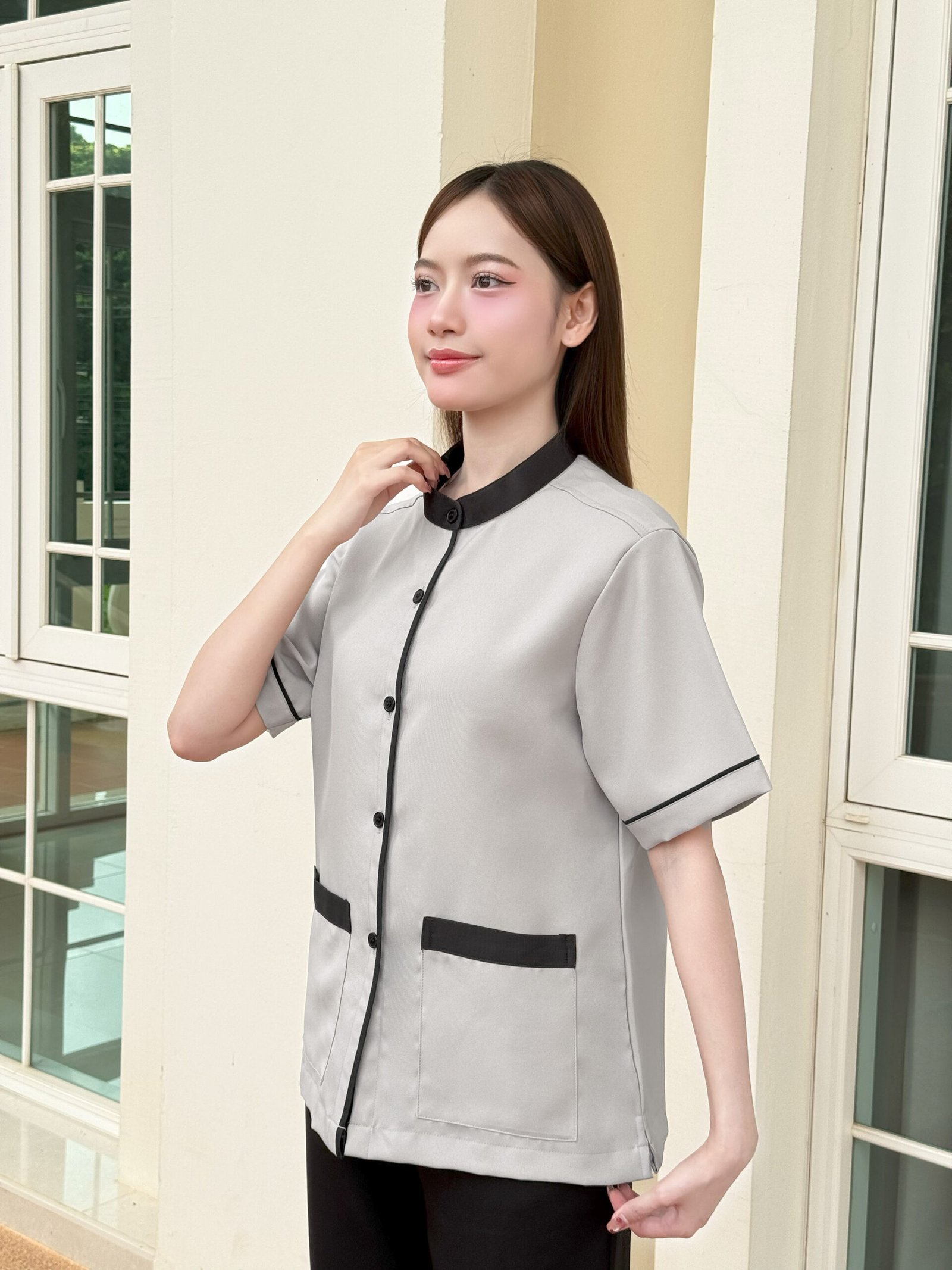 เสื้อแม่บ้านคอจีนรอบคอ - Image 14