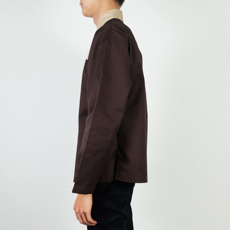 เสื้อเชฟญี่ปุ่น แขนยาว สีน้ำตาล - Image 5