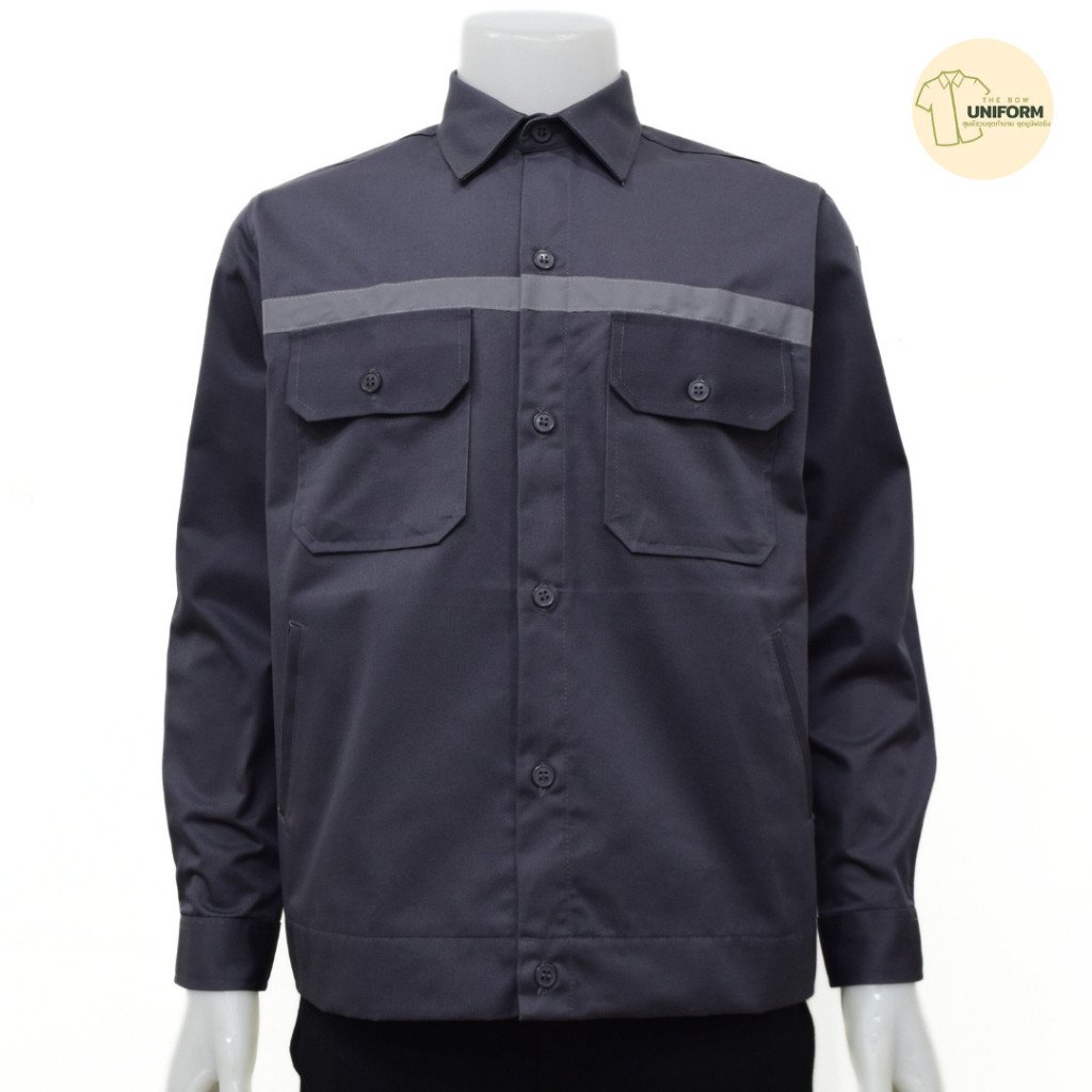 เสื้อช็อปช่าง แขนยาว แถบสะท้อนแสง (3 สี) - Image 6