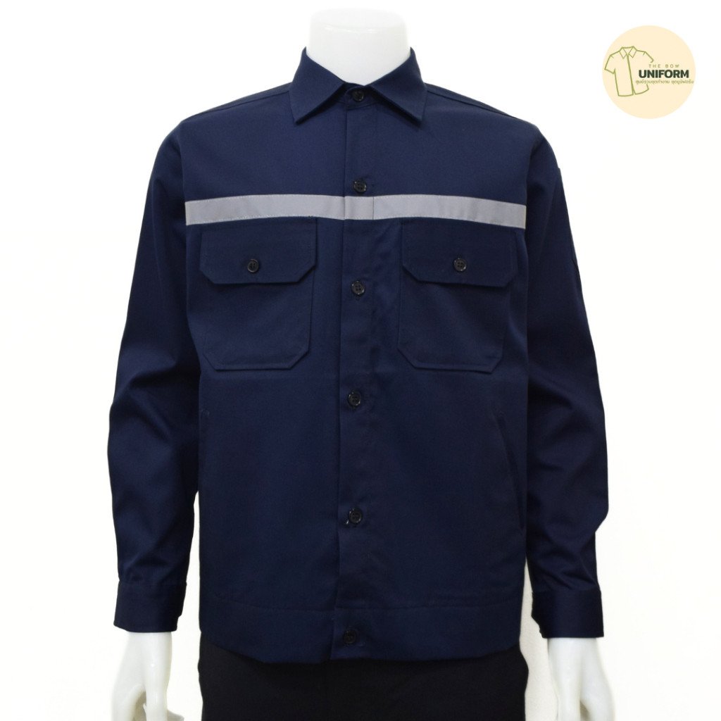 เสื้อช็อปช่าง แขนยาว แถบสะท้อนแสง (3 สี) - Image 7