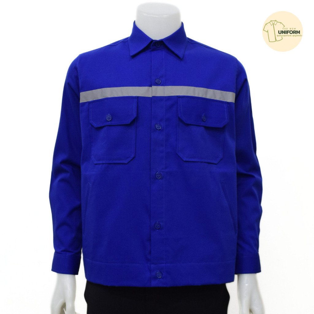 เสื้อช็อปช่าง แขนยาว แถบสะท้อนแสง (3 สี) - Image 8