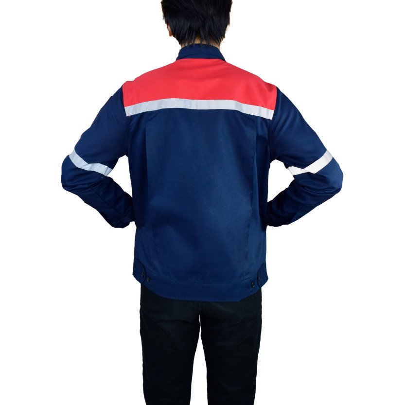 เสื้อช็อปช่างแอร์ แขนยาว แต่งบ่า แถบสะท้อนแสง - Image 3
