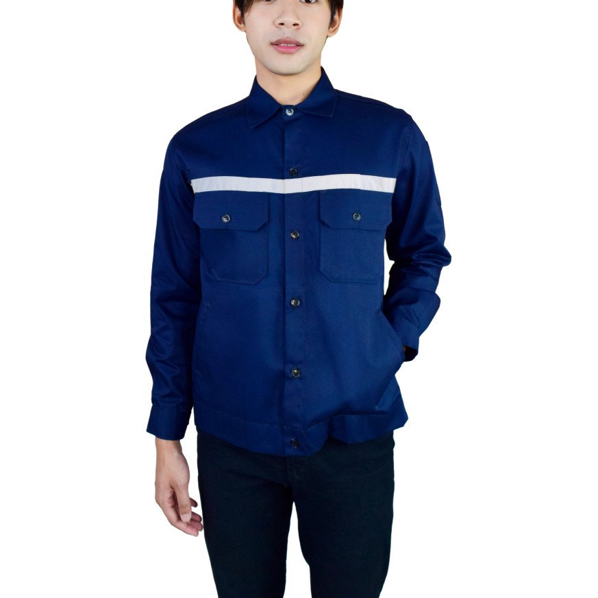 เสื้อช็อปช่าง แขนยาว แถบสะท้อนแสง (3 สี) - Image 4
