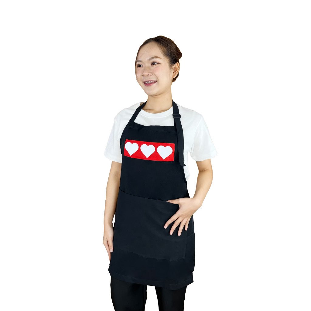 ผ้ากันเปื้อน สกรีนรูปหัวใจ - Image 4