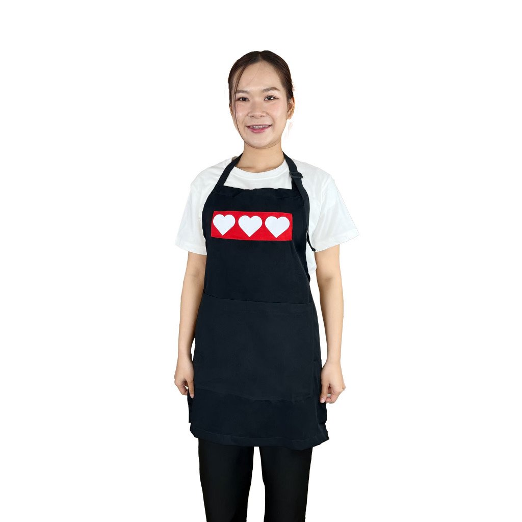 ผ้ากันเปื้อน สกรีนรูปหัวใจ - Image 6
