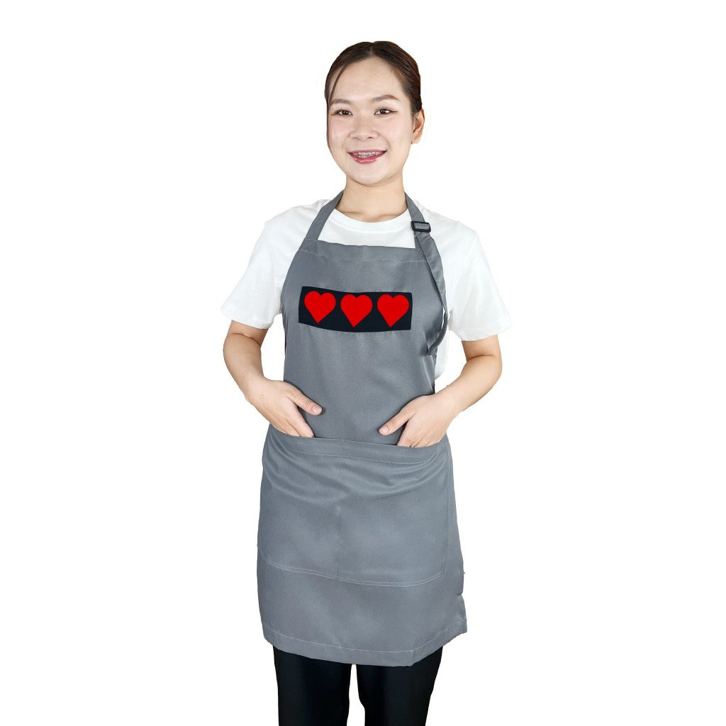 ผ้ากันเปื้อน สกรีนรูปหัวใจ - Image 7